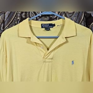 Euc 90's vintage super soft ralph lauren polo shirt. Pastel yellow baby blue acc